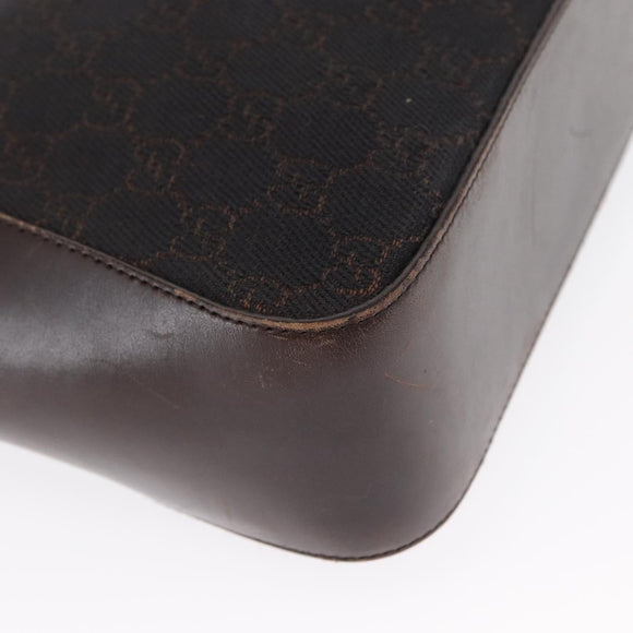 GUCCI GG Canvas Tote Bag Brown Silver 73983 Auth 163974