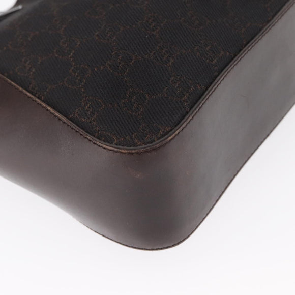 GUCCI GG Canvas Tote Bag Brown Silver 73983 Auth 163974