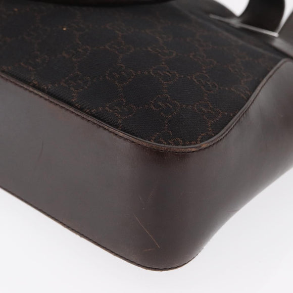 GUCCI GG Canvas Tote Bag Brown Silver 73983 Auth 163974