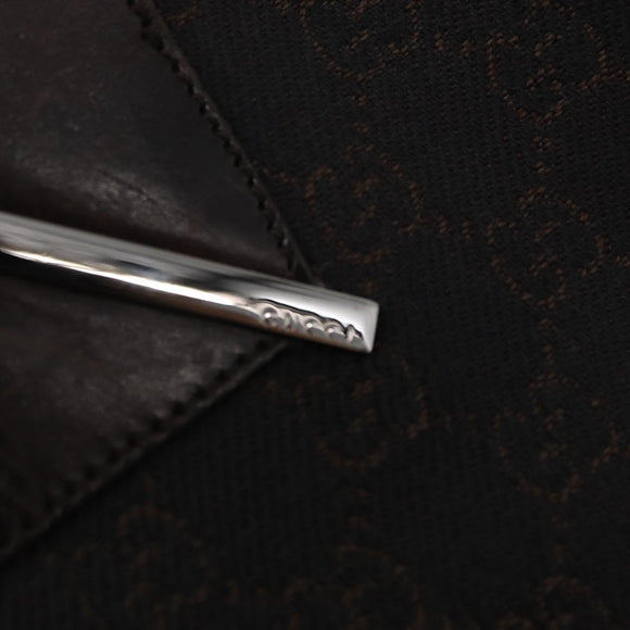 GUCCI GG Canvas Tote Bag Brown Silver 73983 Auth 163974