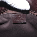 GUCCI GG Canvas Tote Bag Brown Silver 73983 Auth 163974-15