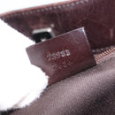 GUCCI GG Canvas Tote Bag Brown Silver 73983 Auth 163974-21