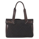 GUCCI GG Canvas Tote Bag Brown Silver 73983 Auth 163974-3