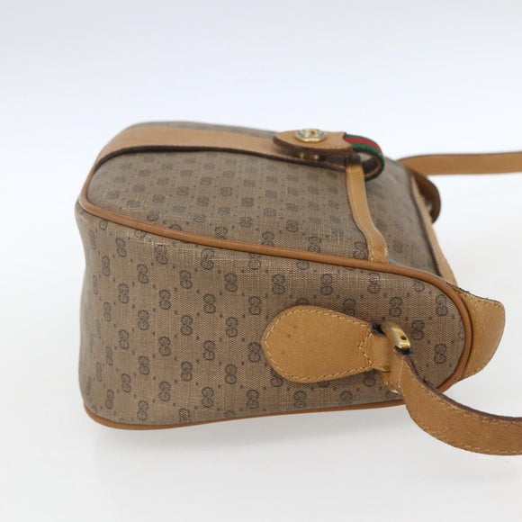 GUCCI Micro GG Supreme Web Sherry Line Bag PVC Beige Gold 89 02 032 Auth 163977