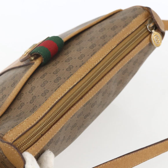 GUCCI Micro GG Supreme Web Sherry Line Bag PVC Beige Gold 89 02 032 Auth 163977