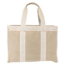 FENDI Zucca Canvas Tote Bag White Gold Auth 163978-2