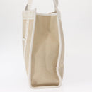 FENDI Zucca Canvas Tote Bag White Gold Auth 163978-3