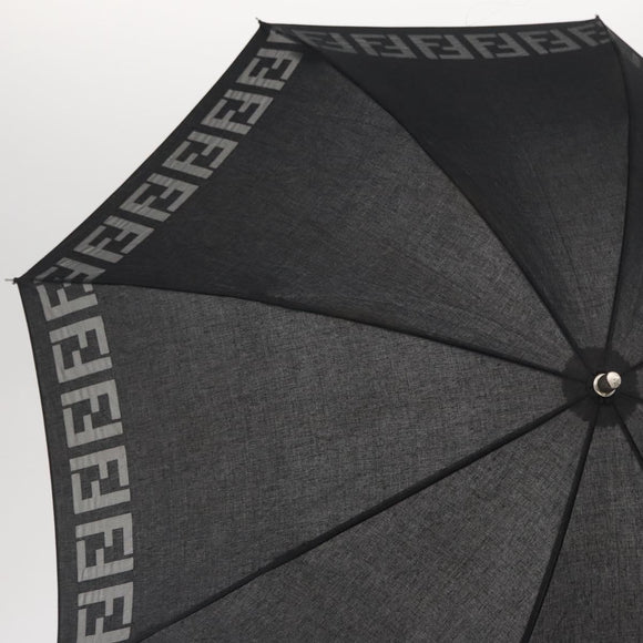 FENDI Zucca Canvas Umbrella Nylon Black Auth 163979