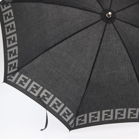 FENDI Zucca Canvas Umbrella Nylon Black Auth 163979