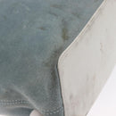 LOEWE Anagram Shoulder Bag Suede Leather Light Blue Silver Auth 163981-11