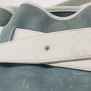 LOEWE Anagram Shoulder Bag Suede Leather Light Blue Silver Auth 163981-18