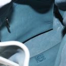 LOEWE Anagram Shoulder Bag Suede Leather Light Blue Silver Auth 163981-12