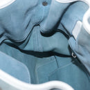 LOEWE Anagram Shoulder Bag Suede Leather Light Blue Silver Auth 163981-21