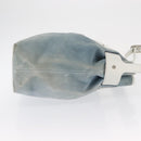 LOEWE Anagram Shoulder Bag Suede Leather Light Blue Silver Auth 163981-3