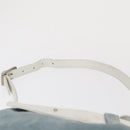 LOEWE Anagram Shoulder Bag Suede Leather Light Blue Silver Auth 163981-9