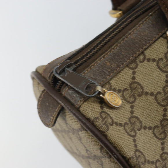 GUCCI GG Supreme Web Sherry Line Hand Bag PVC Beige Gold 39 02 007 Auth 163983