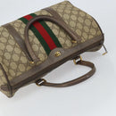GUCCI GG Supreme Web Sherry Line Hand Bag PVC Beige Gold 39 02 007 Auth 163983-6