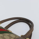 GUCCI GG Supreme Web Sherry Line Hand Bag PVC Beige Gold 39 02 007 Auth 163983-8