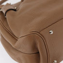 Salvatore Ferragamo Gancini Hand Bag Leather Brown Gold Auth 163989-9