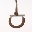 Salvatore Ferragamo Gancini Hand Bag Leather Brown Gold Auth 163989-10