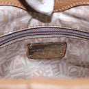 Salvatore Ferragamo Gancini Hand Bag Leather Brown Gold Auth 163989-17