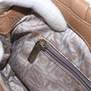 Salvatore Ferragamo Gancini Hand Bag Leather Brown Gold Auth 163989-20