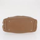 Salvatore Ferragamo Gancini Hand Bag Leather Brown Gold Auth 163989-5