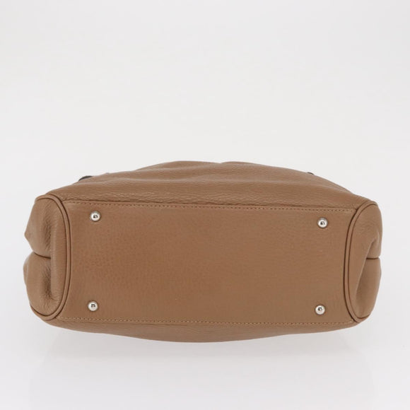 Salvatore Ferragamo Gancini Hand Bag Leather Brown Gold Auth 163989