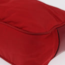 PRADA Shoulder Bag Nylon Red Silver Auth 163993-11