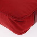 PRADA Shoulder Bag Nylon Red Silver Auth 163993-13