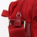 PRADA Shoulder Bag Nylon Red Silver Auth 163993-14