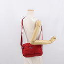 PRADA Shoulder Bag Nylon Red Silver Auth 163993-25