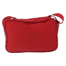 PRADA Shoulder Bag Nylon Red Silver Auth 163993-3