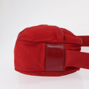 PRADA Shoulder Bag Nylon Red Silver Auth 163993-4