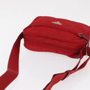 PRADA Shoulder Bag Nylon Red Silver Auth 163993-6