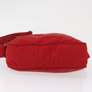 PRADA Shoulder Bag Nylon Red Silver Auth 163993-9