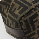 FENDI Zucca Canvas Pouch Black Brown Auth 163994-14