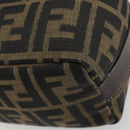 FENDI Zucca Canvas Pouch Black Brown Auth 163994-15