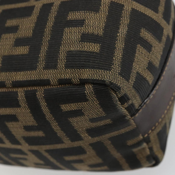 FENDI Zucca Canvas Pouch Black Brown Auth 163994