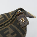 FENDI Zucca Canvas Pouch Black Brown Auth 163994-12