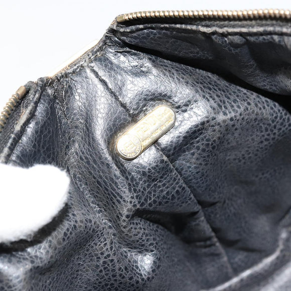 FENDI Zucca Canvas Pouch Black Brown Auth 163994