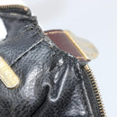 FENDI Zucca Canvas Pouch Black Brown Auth 163994-19