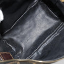 FENDI Zucca Canvas Pouch Black Brown Auth 163994-20