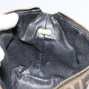 FENDI Zucca Canvas Pouch Black Brown Auth 163994-21