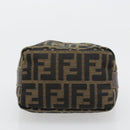 FENDI Zucca Canvas Pouch Black Brown Auth 163994-5