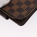 LOUIS VUITTON Damier Ebene Compact Zip Wallet N61668 LV Auth 163998-10