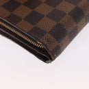 LOUIS VUITTON Damier Ebene Compact Zip Wallet N61668 LV Auth 163998-11