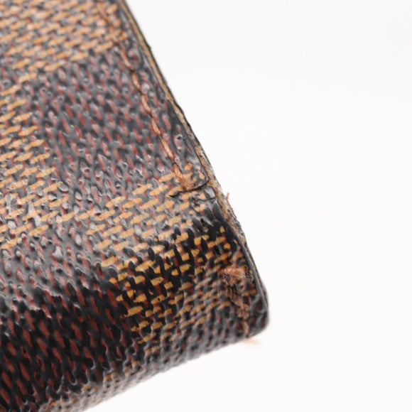 LOUIS VUITTON Damier Ebene Compact Zip Wallet N61668 LV Auth 163998