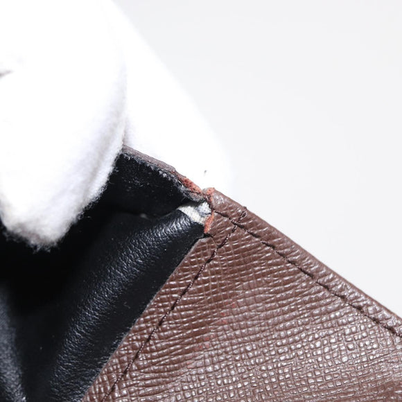 LOUIS VUITTON Damier Ebene Compact Zip Wallet N61668 LV Auth 163998