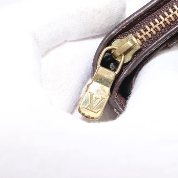 LOUIS VUITTON Damier Ebene Compact Zip Wallet N61668 LV Auth 163998